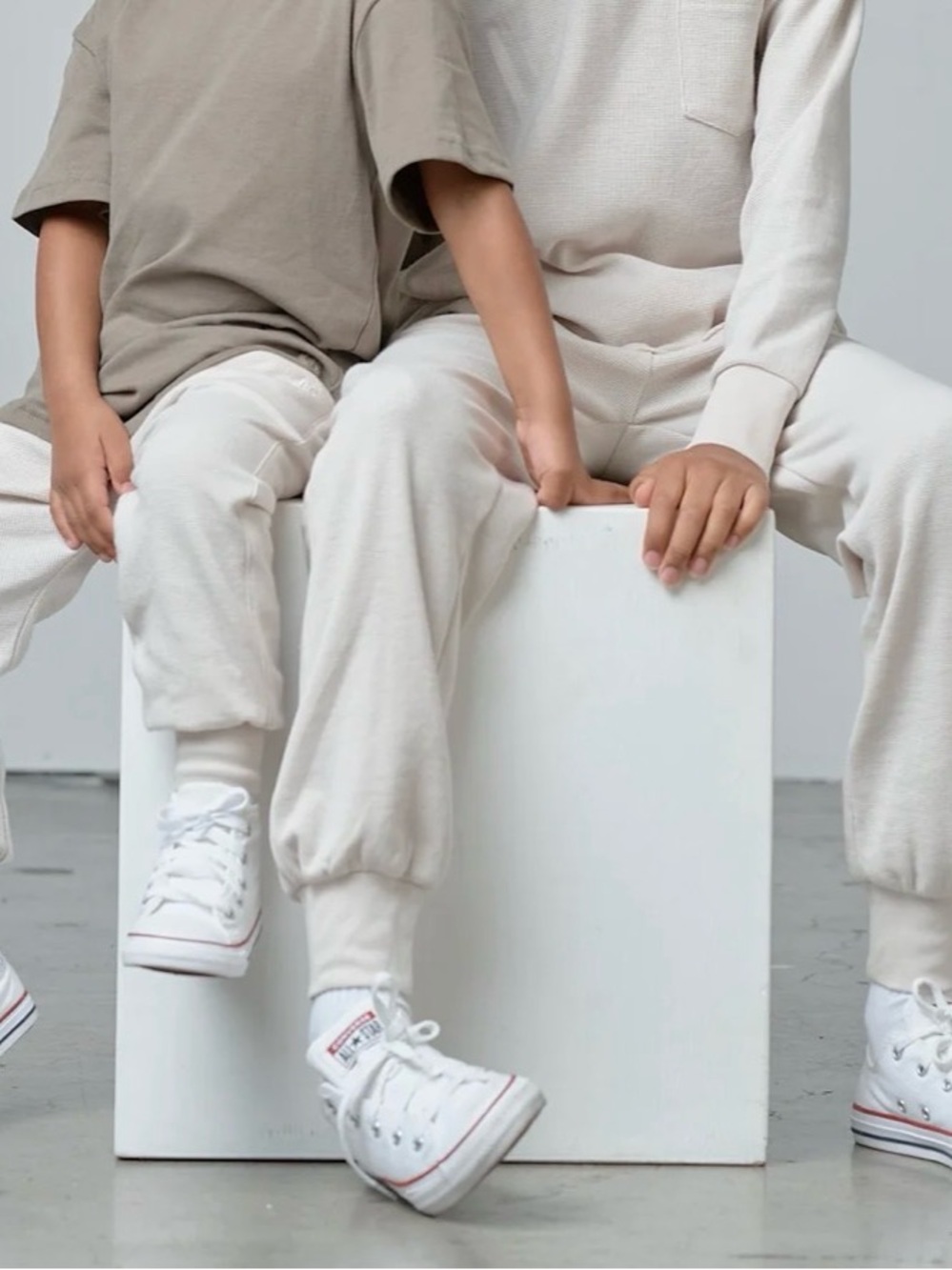Little bipsy Kids Cream waffle Jogger Pants